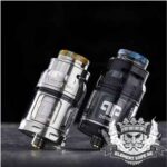 JUGGERKNOT MINI RTA By qp Design, An atomizer 24mm in diameter and has a capacity which can pass from 2ml to 4.5ml depending on the reservoir. The Juggerknot Mini has the particularity to have aeration from the top of the tank to avoid leaking of e liquids. The filling is also effectuated from the top.