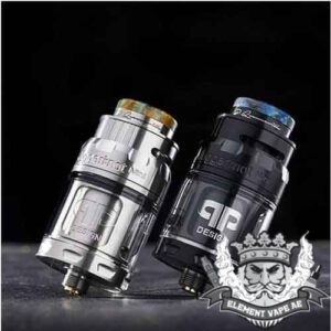 JUGGERKNOT MINI RTA By qp Design, An atomizer 24mm in diameter and has a capacity which can pass from 2ml to 4.5ml depending on the reservoir. The Juggerknot Mini has the particularity to have aeration from the top of the tank to avoid leaking of e liquids. The filling is also effectuated from the top.