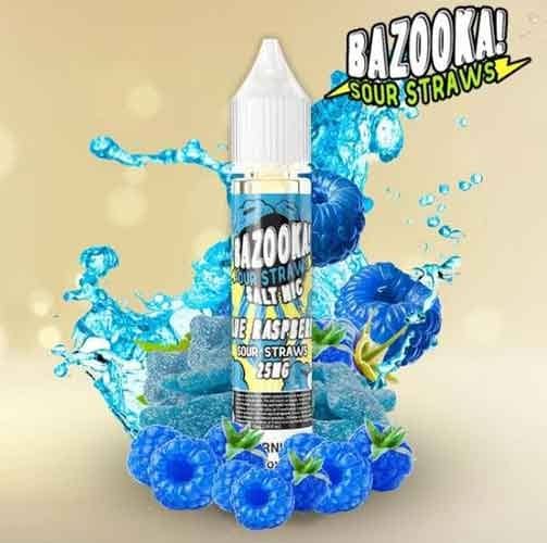 Blue Raspberry Salt by Bazooka Sour Straws 30ml