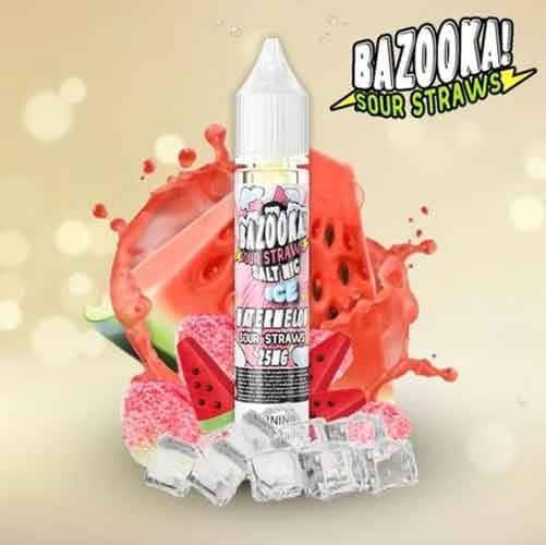 Watermelon ICE Salt Nic by Bazooka Sour Straws 30ml